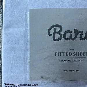 Bare twin fitted sheet premium microfiber white